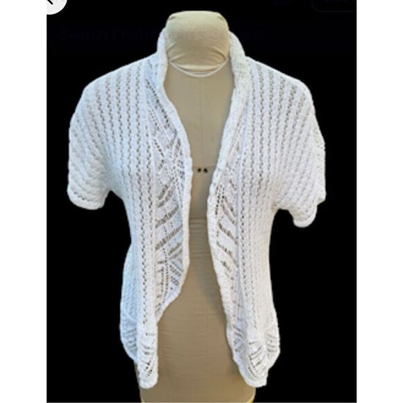 Chico’s Open Front Knit Cardigan High Neck Sz. 1 (Small) Lightweight Packable - Picture 2 of 8